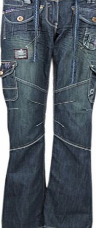 CELEB LOOK A18 CELEBMODELOOK NEW LADIES BOOTCUT COMBAT TROUSERS WOMENS DENIM JEANS PANTS SIZE 8-16