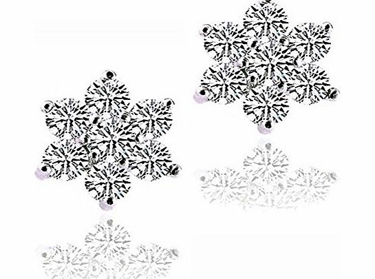 Celebrity Elements Celebrity Jewellery S925 Sterling Silver Swarovski Elements Cluster Sparkling Flower Stud Earrings