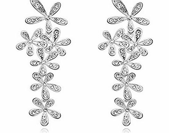 Celebrity Elements Celebrity Jewellery Swarovski Element New Fashion Women Sweet Beautiful Pave Clover Drop Earrings UK