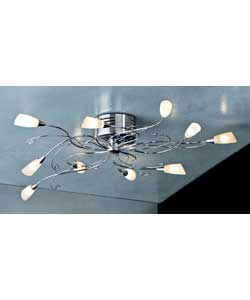 10 Light Swirl Semi Flush - Chrome