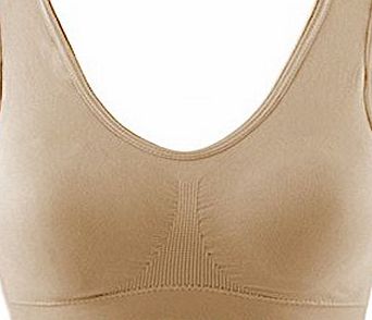 CellDeal New Womens Ladies Seamless Crop Top Comfort Bra Sports Vest Stretch Shapewear 6 Size Multi-Colour Black XXXLarge