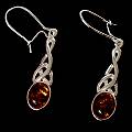 Design Sterling Silver Amber Earrings