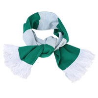 Kids Bar Scarf Green/White.