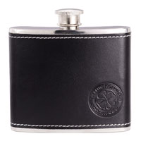 Celtic Platinum Range Hip Flask - Black.