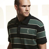 Polo Top - Black/Lisbon Green.