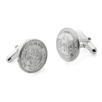 Celtic Round Crest Cufflinks - Sterling Silver.