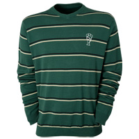 Striped V-Neck Jumper - Bottle Green.