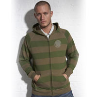 Striped Zip Thru - Green/Khaki.