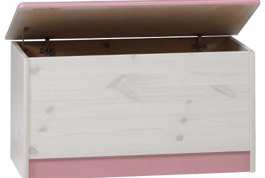 CENTURION PINE 07779 270996 WENDY PINK AND WHITE OTTOMAN / TOY BOX / BLANKET BOX / STORAGE BOX, FROM CENTURION PINE