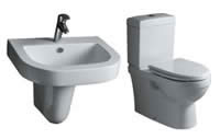 Cubic Semi Pedestal 4 Piece Bathroom Suite