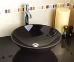 Granite Black Freestanding Round Basin