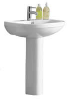 Ceramica Lyon 620mm Washbasin with Pedestal