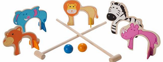 Wooden Garden Animal Croquet Set