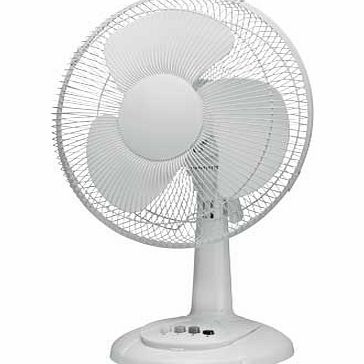 Challenge White Oscillating Desk Fan - 12 Inch