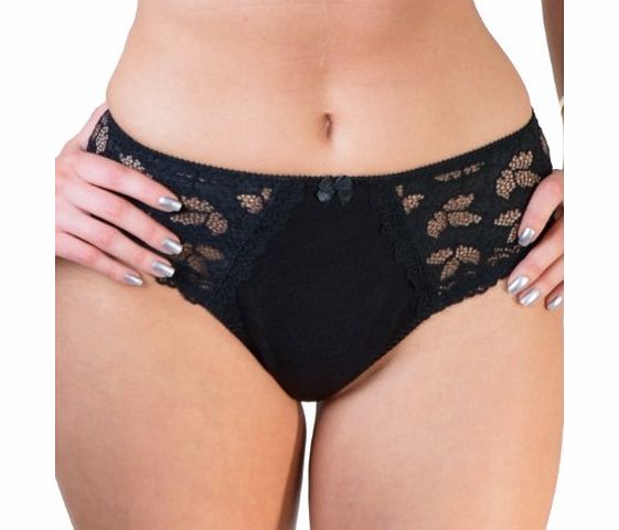 Change Lingerie Isabel Ivy Leaf Lace Thong (Black, Small UK 10)