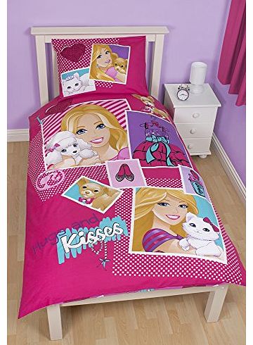 Character World 135 x 200 cm Barbie Sequin Single Panel Duvet Set, Multi-Color