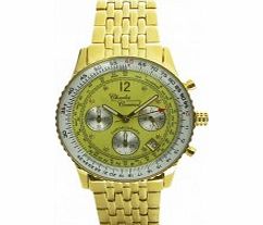 Charles Conrad Mens Air Commander Yellow Dial