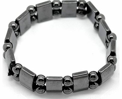 CharmsAlot Fancy Magnetic Hematite Healing Stretch Bracelet Arthritis Migraines Headaches