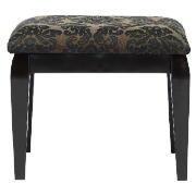 Chatsworth Damask Stool, Black