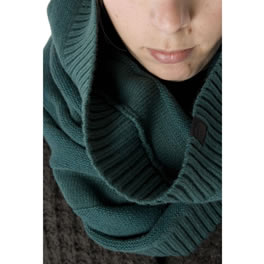 Bottle Green Knitted Tube Scarf/