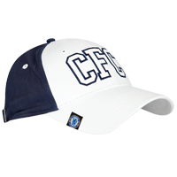 Leather Applique Cap - White/Navy.