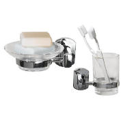 Wall Mounted Soap Dish, Tumbler & Holder