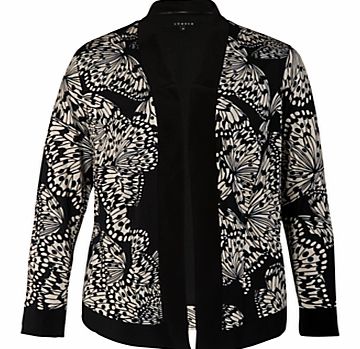 Butterfly Print Jersey Jacket, Black