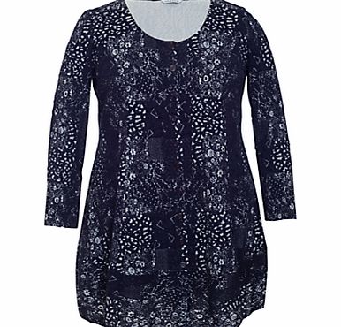 Cloque Jersey Cardigan, Navy