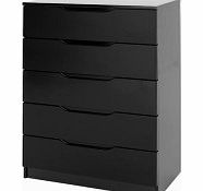 Chest Turin 5 Drawer Chest - Black