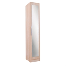 Chicago 1 Door Mirrored Wardrobe, BIrch