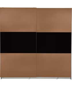 Chicago 2 Door 2000mm Wardrobe - Black and Walnut