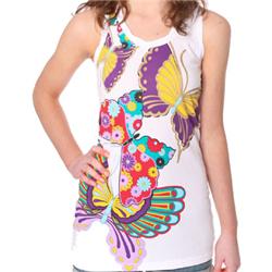 Womens Lucky Butterfly T-Shirt - White