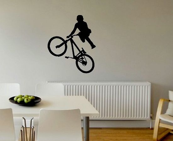 (M)LARGE GIANT BMX BIKE CHILDRENS BEDROOM WALL MURAL GIANT ART STICKER VINYL DECAL (Medium) 800mmH 550mmW