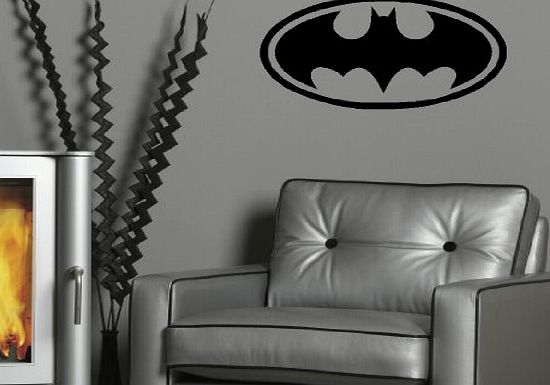 Childrens (S)LARGE GIANT BATMAN LOGO CHILDRENS BEDROOM WALL MURAL GIANT ART STICKER VINYL DECAL (SMALL) 300mmH 550mmW