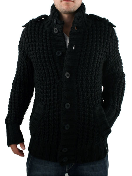 Black Chunky Knit Cardigan