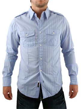 Light Blue Mixed Fabric Shirt