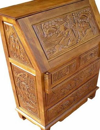 China Warehouse Direct Chinese Oriental Furniture - Handcarved Writing Bureau / Writing Desk