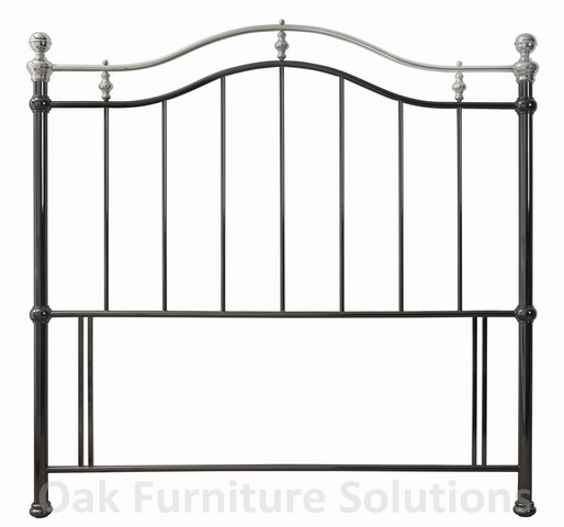 Black/Shiny Nickel Headboard - 135cm -