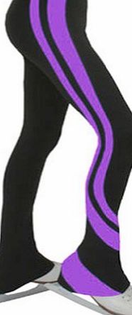 ChloeNoel Chloe Noel P26 Black/Purple Swirls Skating Leggings Adult Small