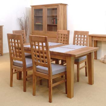 Ardennes Grid Back Extending Dining Set