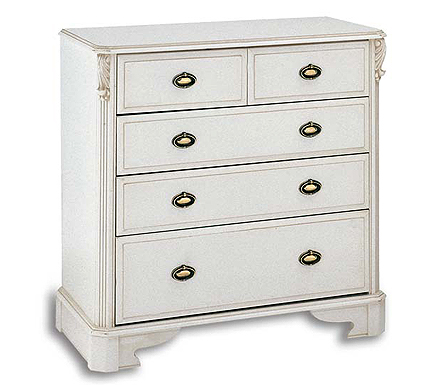 Christian Harold Beau White 5 Drawer Chest