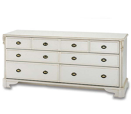 Beau White 8 Drawer Chest