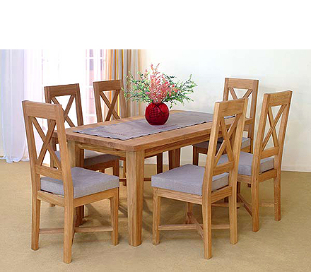 Verviers Oak Cross Back Dining Set