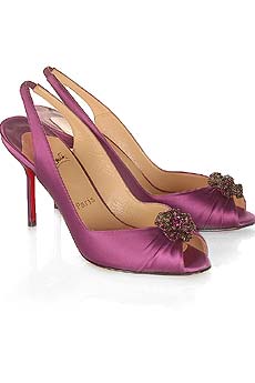 Christian Louboutin Fiorellino satin slingbacks