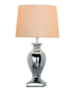 Chrome Ceramic Urn Table Lamp