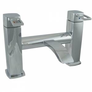 Chrome Designer Bath Filler Curved Spout Lever