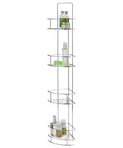 Chrome Finish Wire 4 Tier Corner Caddy