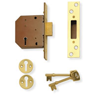 5 Lever Deadlock Brass 67mm