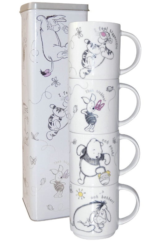 Churchill China Winnie The Pooh Silver Lining Set of 4 Mugs