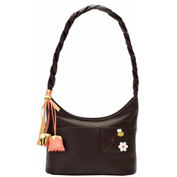 Plait Handle Pom Pom and Bee Shoulder Bag